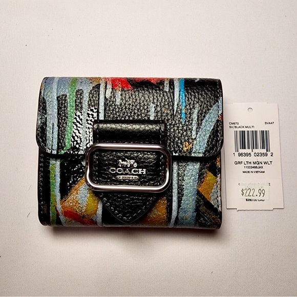 NWT COACH x Mint + Serf Small Morgan Wallet CM672 Graffiti Style Print - Picture 1 of 6